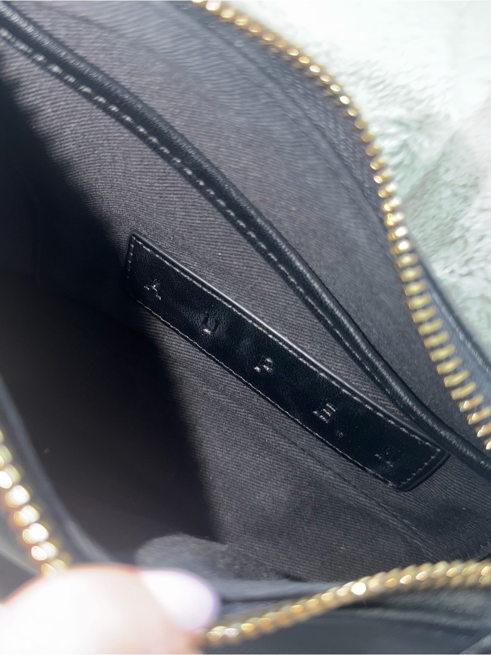 Aupen Nirvana Noir Black Leather Shoulder Bag with Braided Strap - Picture 5 of 7